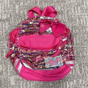 JoJo Siwa Hot Pink Sequin Kids Backpack with Bow Accent
